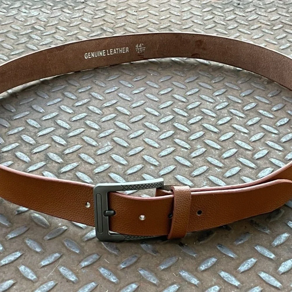 Handmade waistband Brown Genuine Leather Belt Pin Buckle Size 41-42 inches